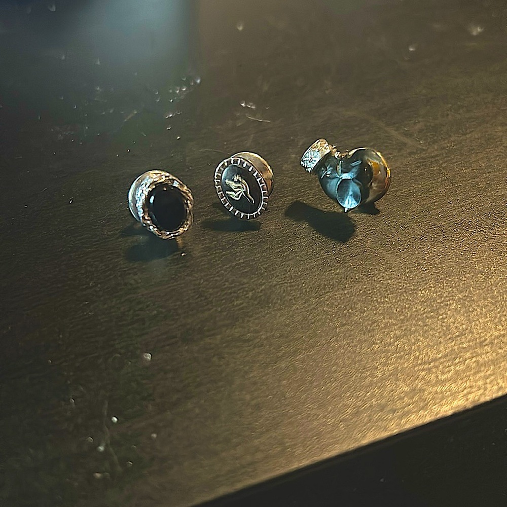 Vintage pin tie clips (3)